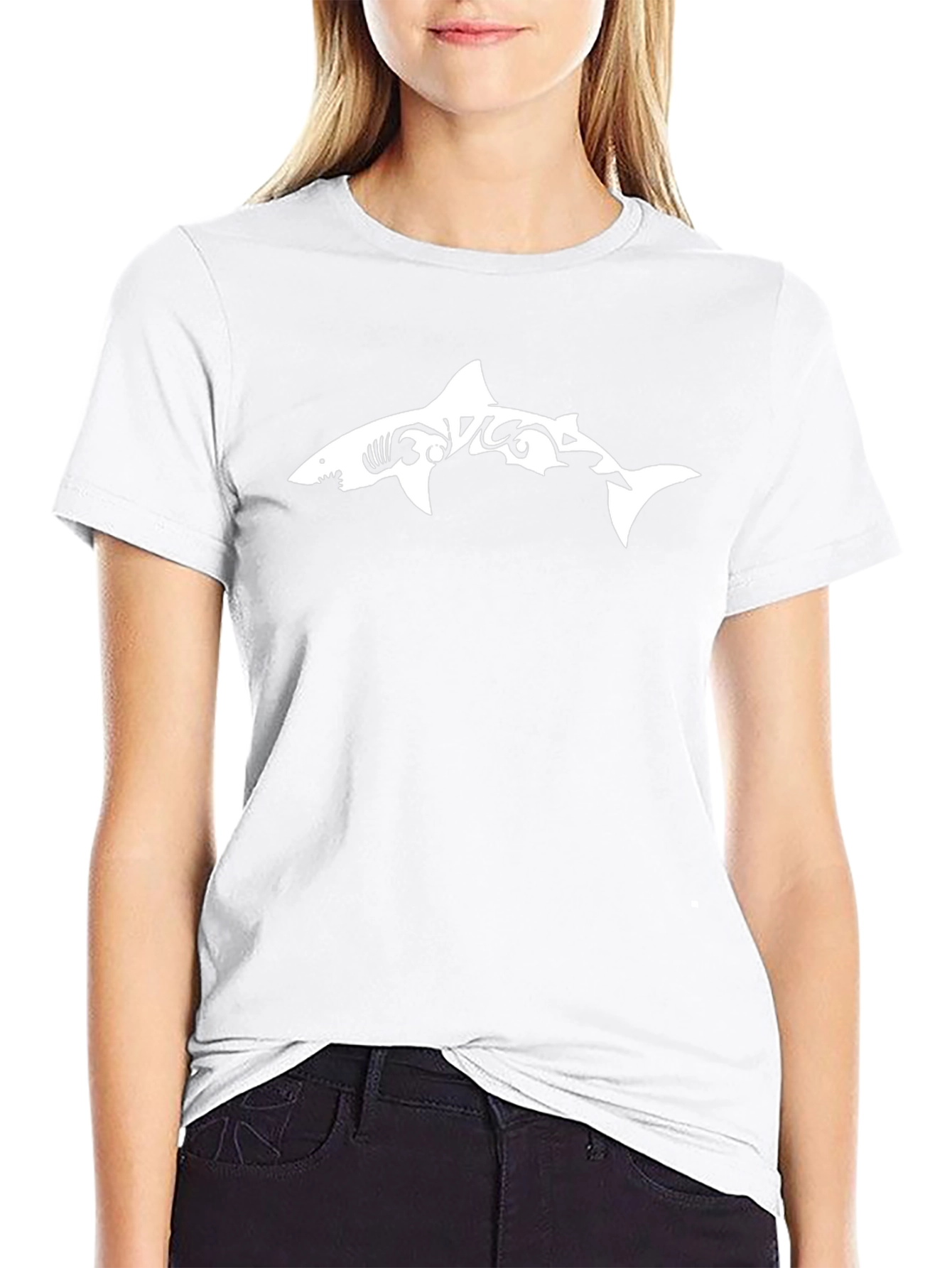 Black Shark Tribal T-Shirt - Unique Graphic Tee