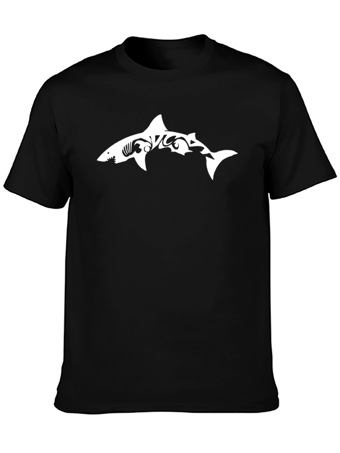 Black Shark Tribal T-Shirt - Unique Graphic Tee