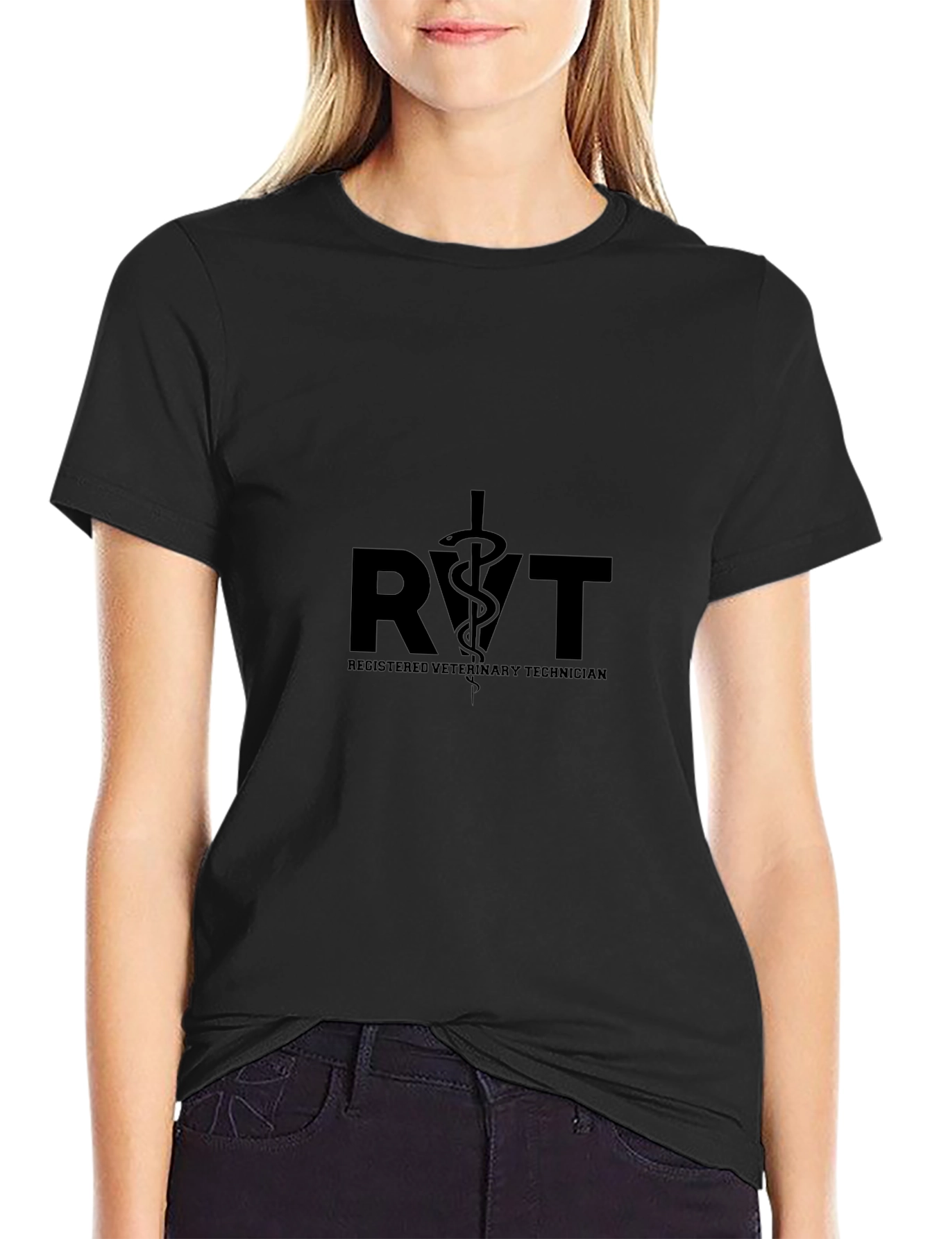 RVT Registered Veterinary Technician Black T-Shirt