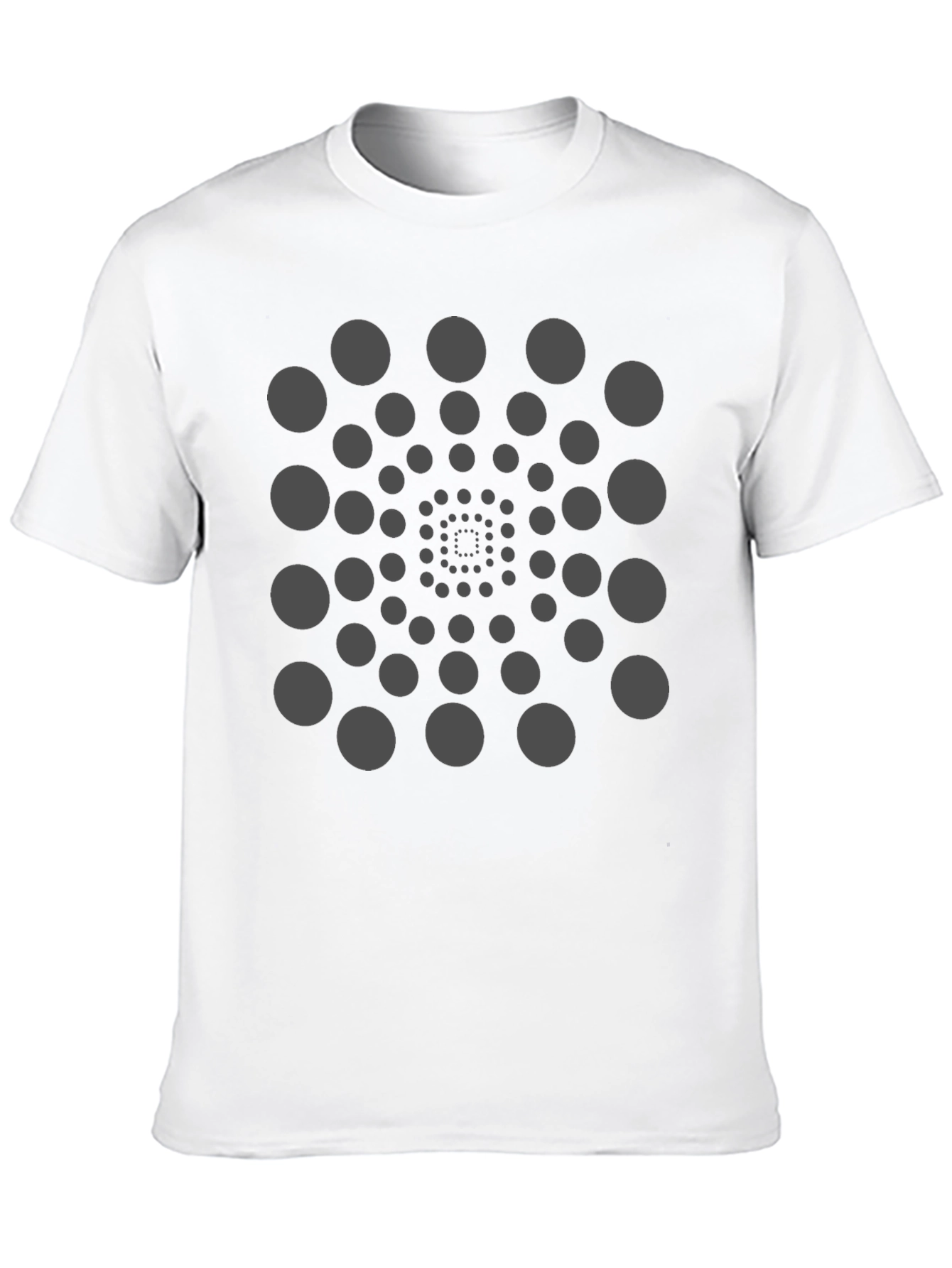 Geometric Circle Spiral Black T-Shirt