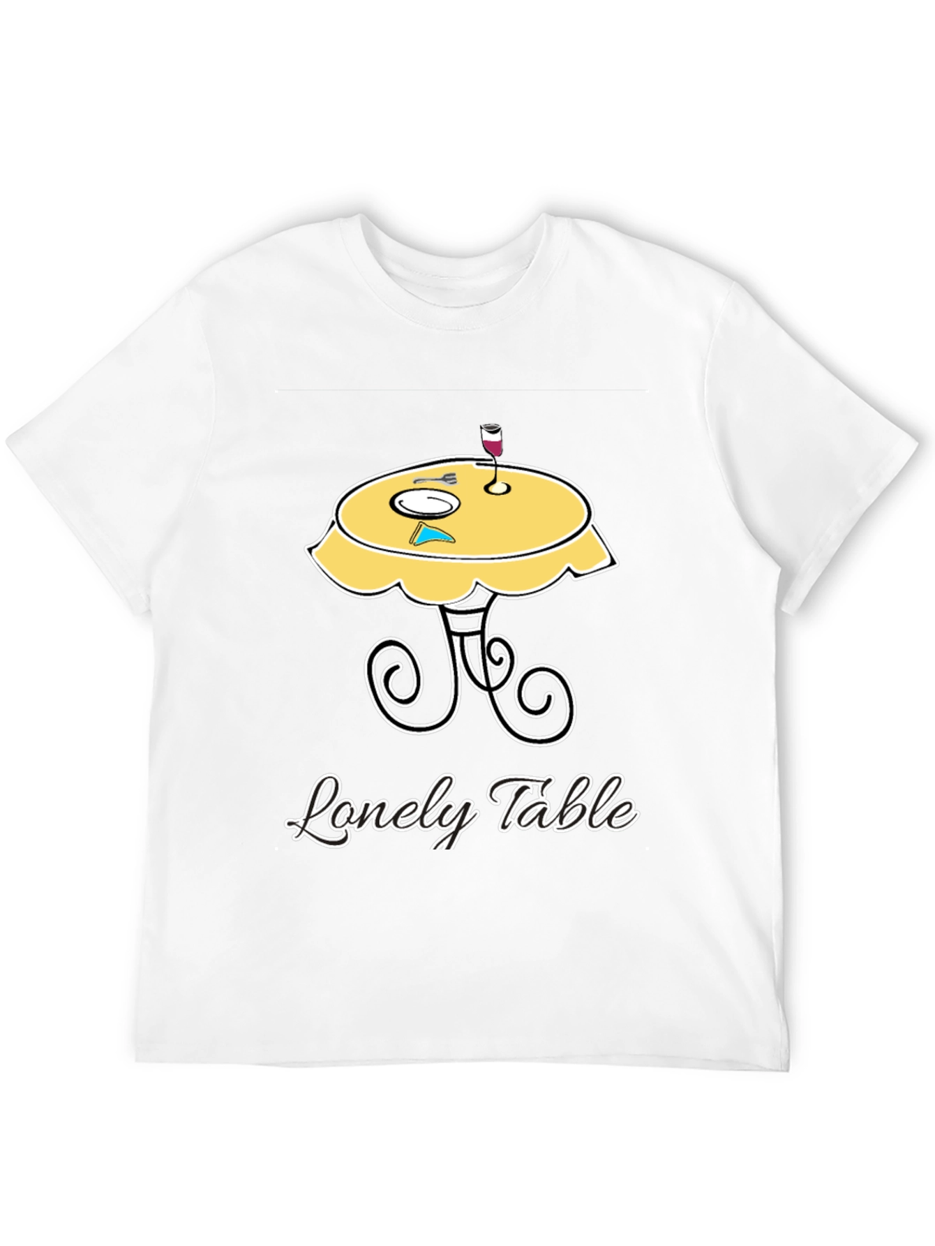 Lonely Table Graphic Tee - Black Cotton T-Shirt