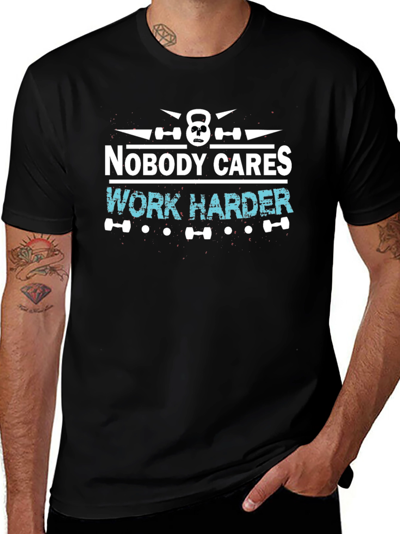 Nobody Cares Work Harder Black T-Shirt