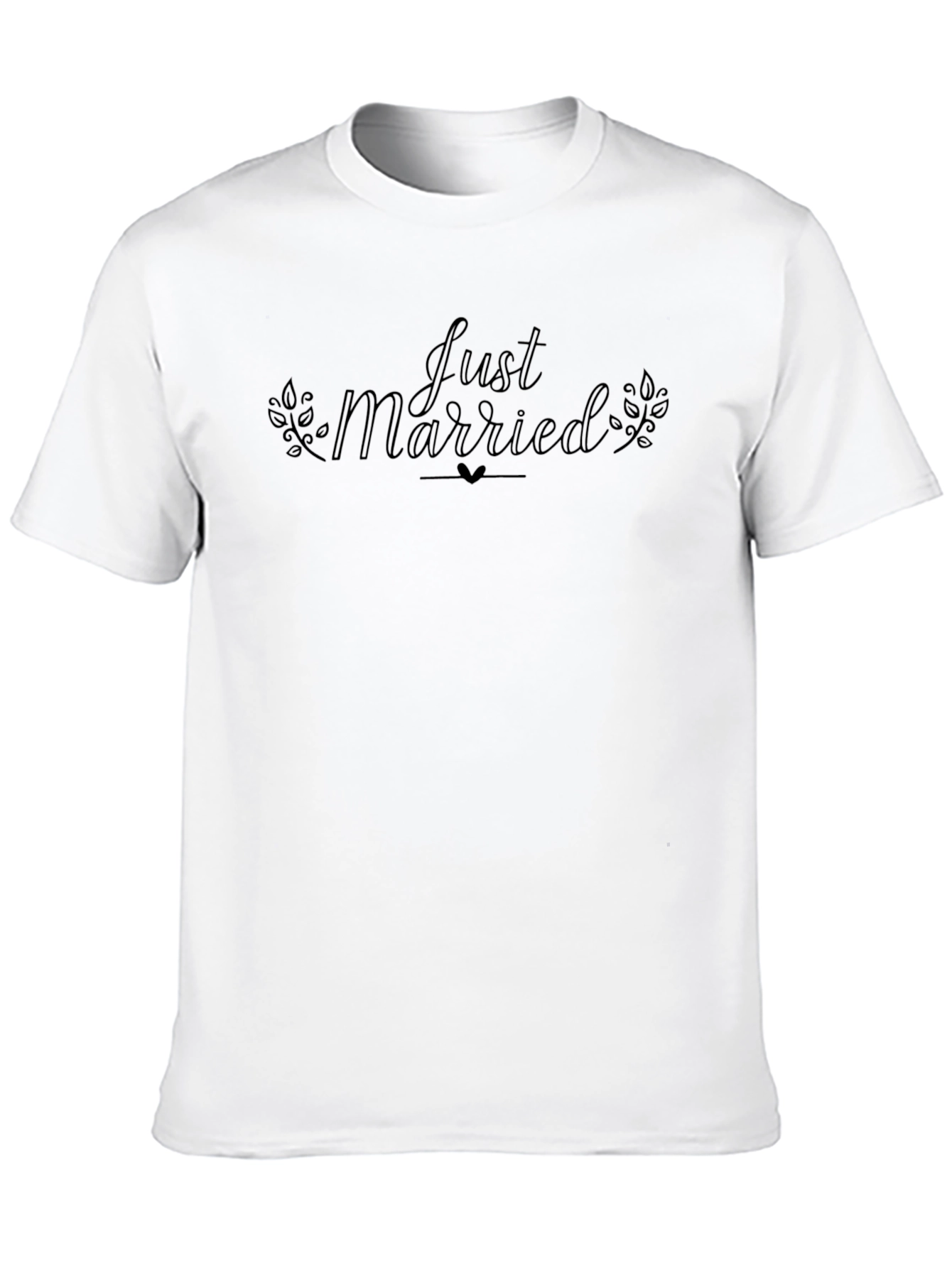Just Married Black Crew Neck T-Shirt