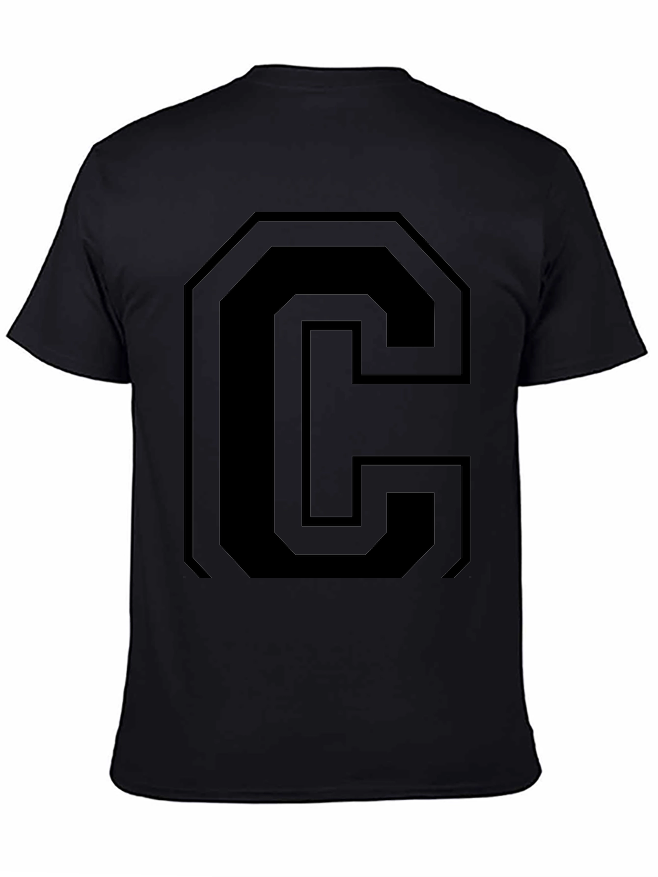 Bold Letter C Graphic Tee - Black
