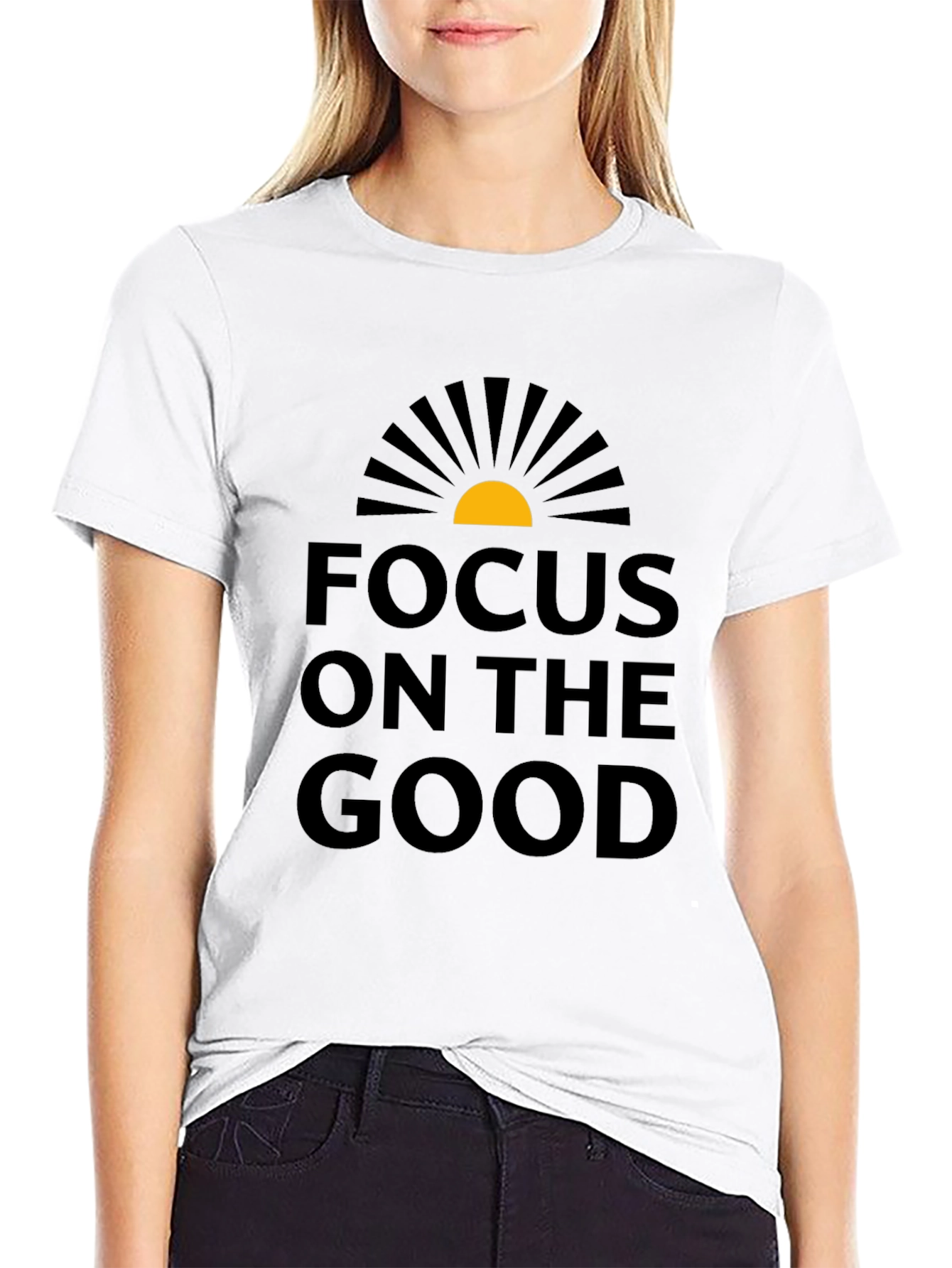 Focus on the Good Graphic T-Shirt - Black