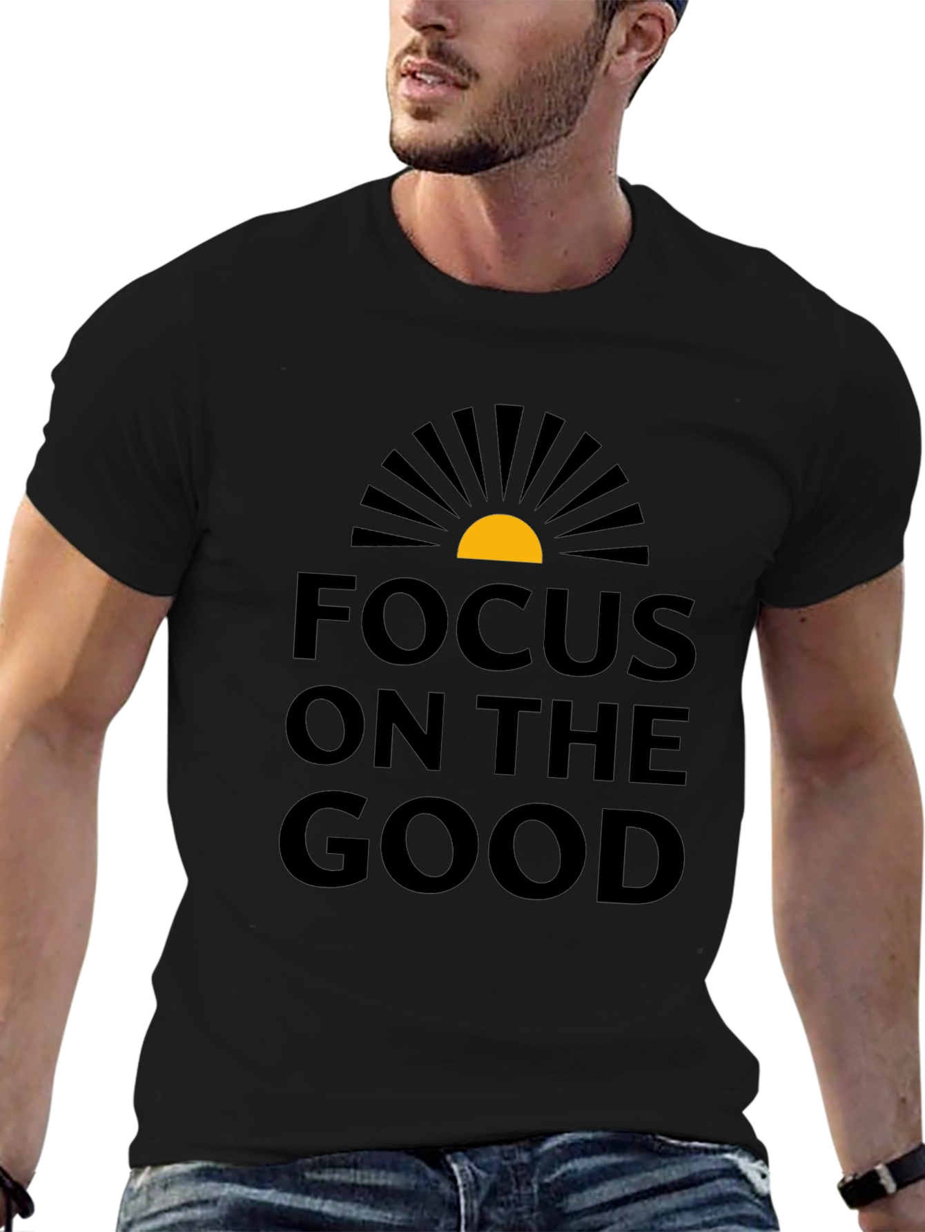 Focus on the Good Graphic T-Shirt - Black