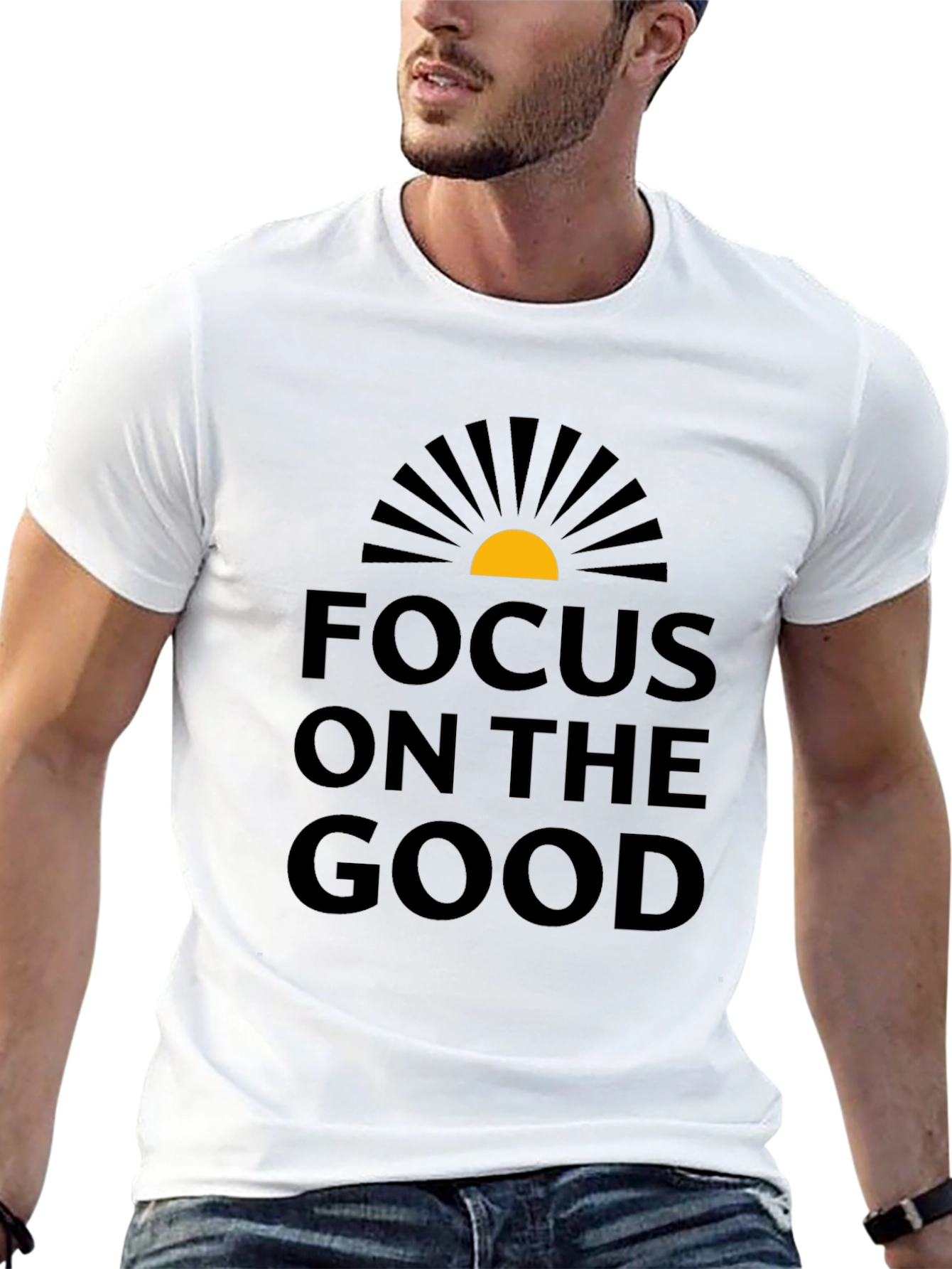 Focus on the Good Graphic T-Shirt - Black