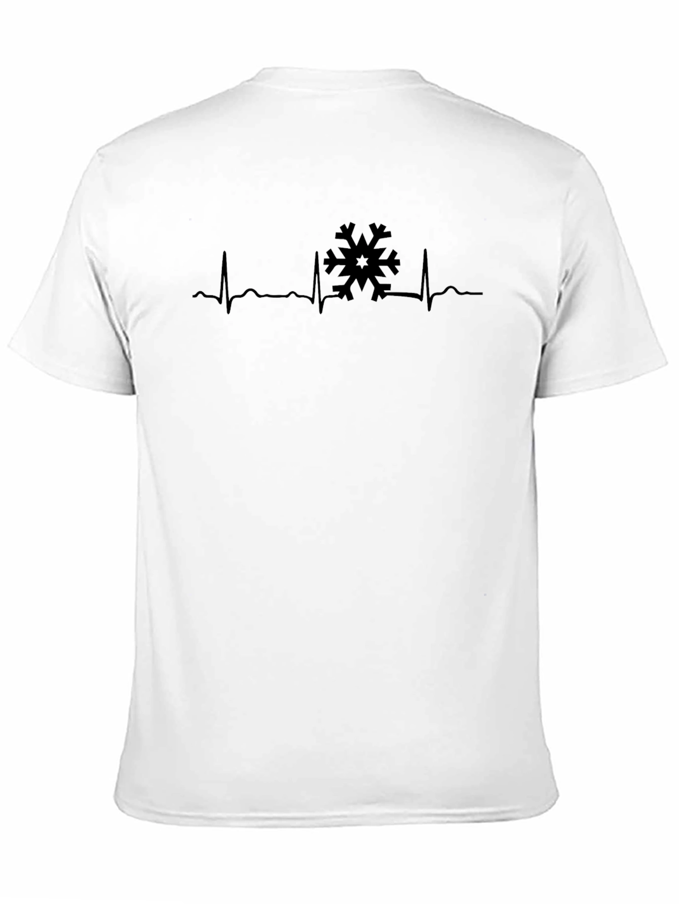 Winter Heartbeat T-Shirt - Snowflake ECG Design