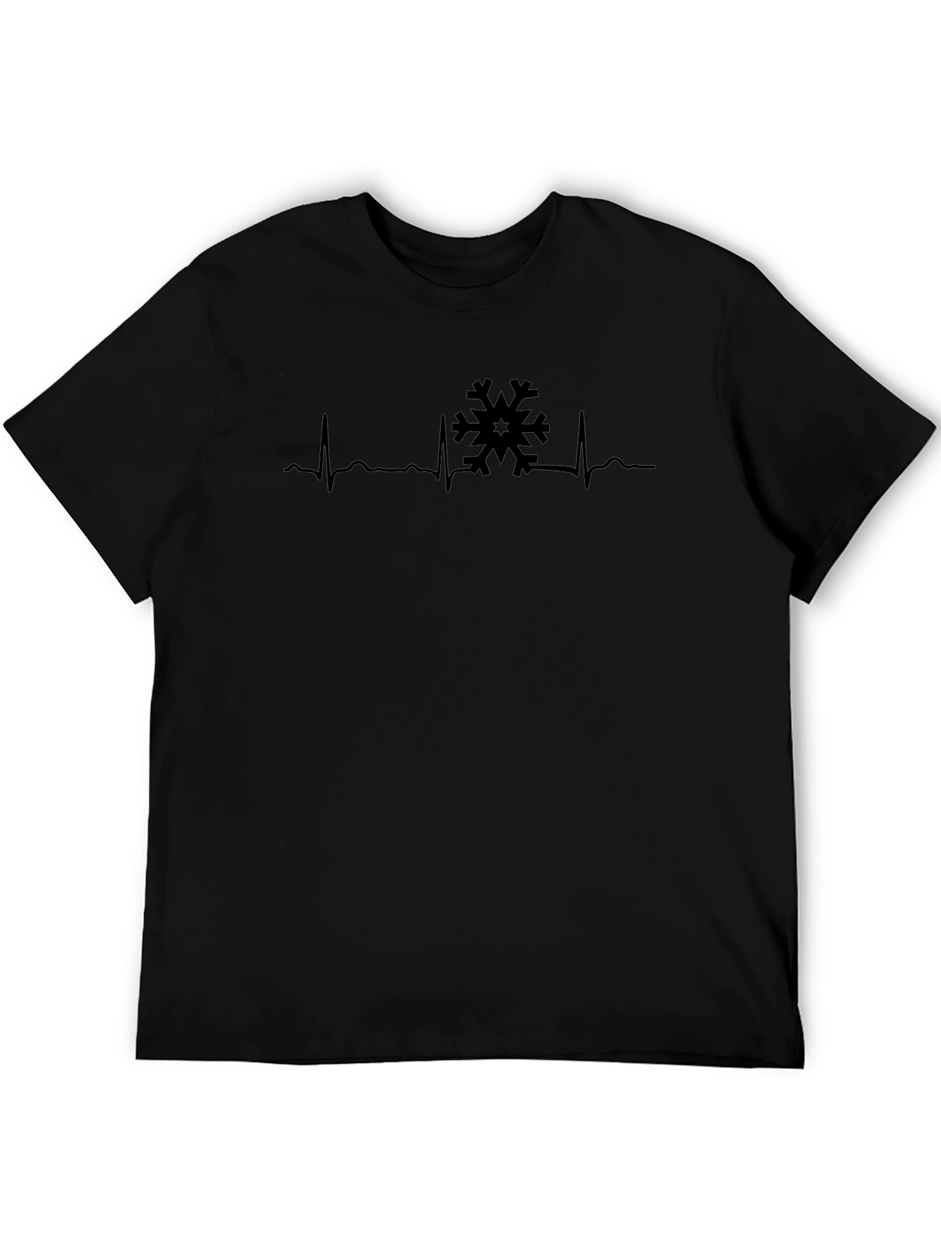 Winter Heartbeat T-Shirt - Snowflake ECG Design