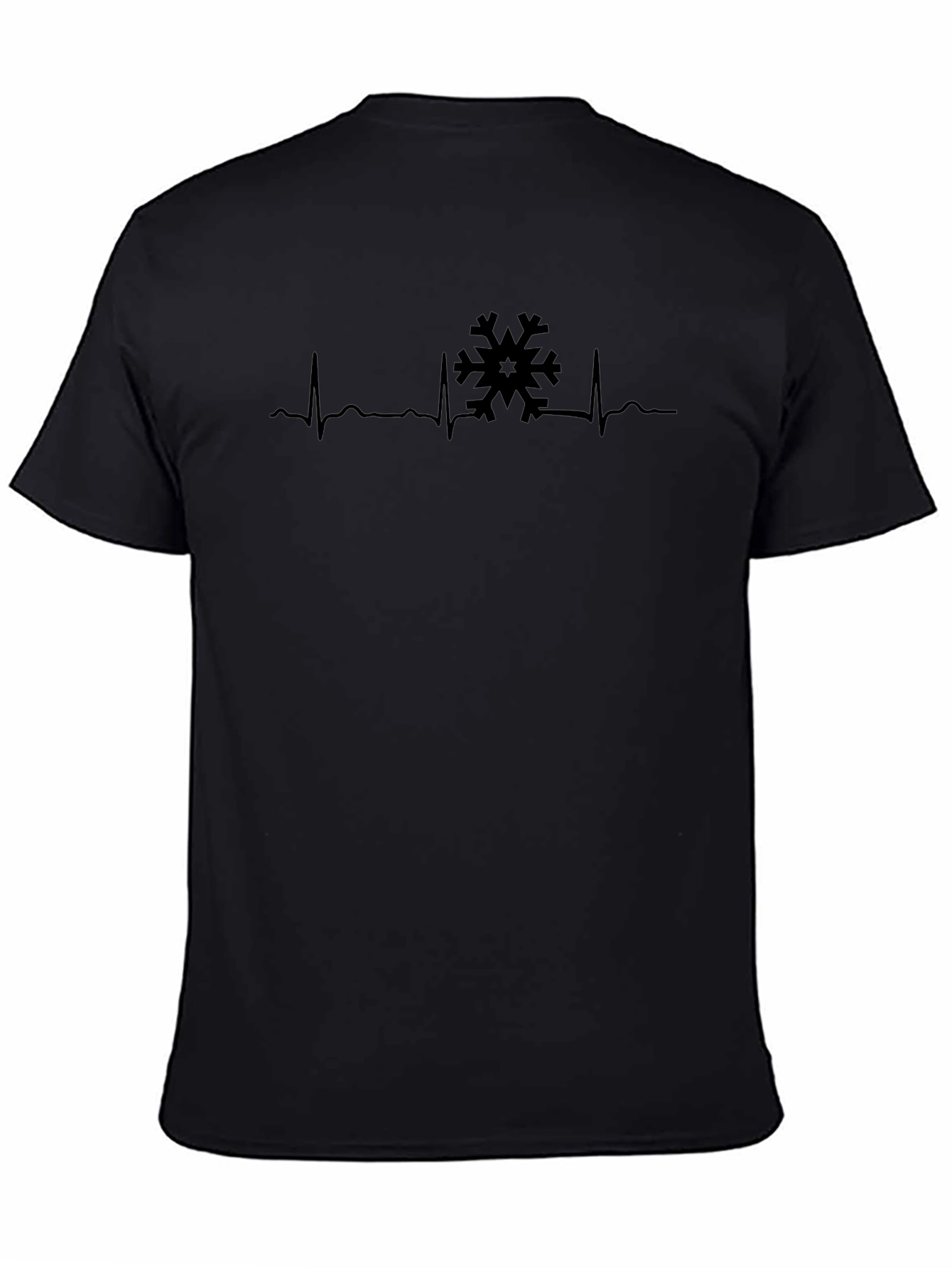 Winter Heartbeat T-Shirt - Snowflake ECG Design