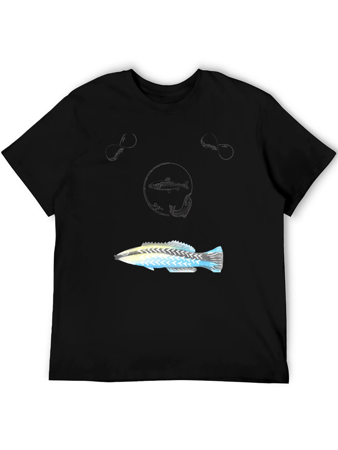 Cool Fish Graphic Black T-Shirt