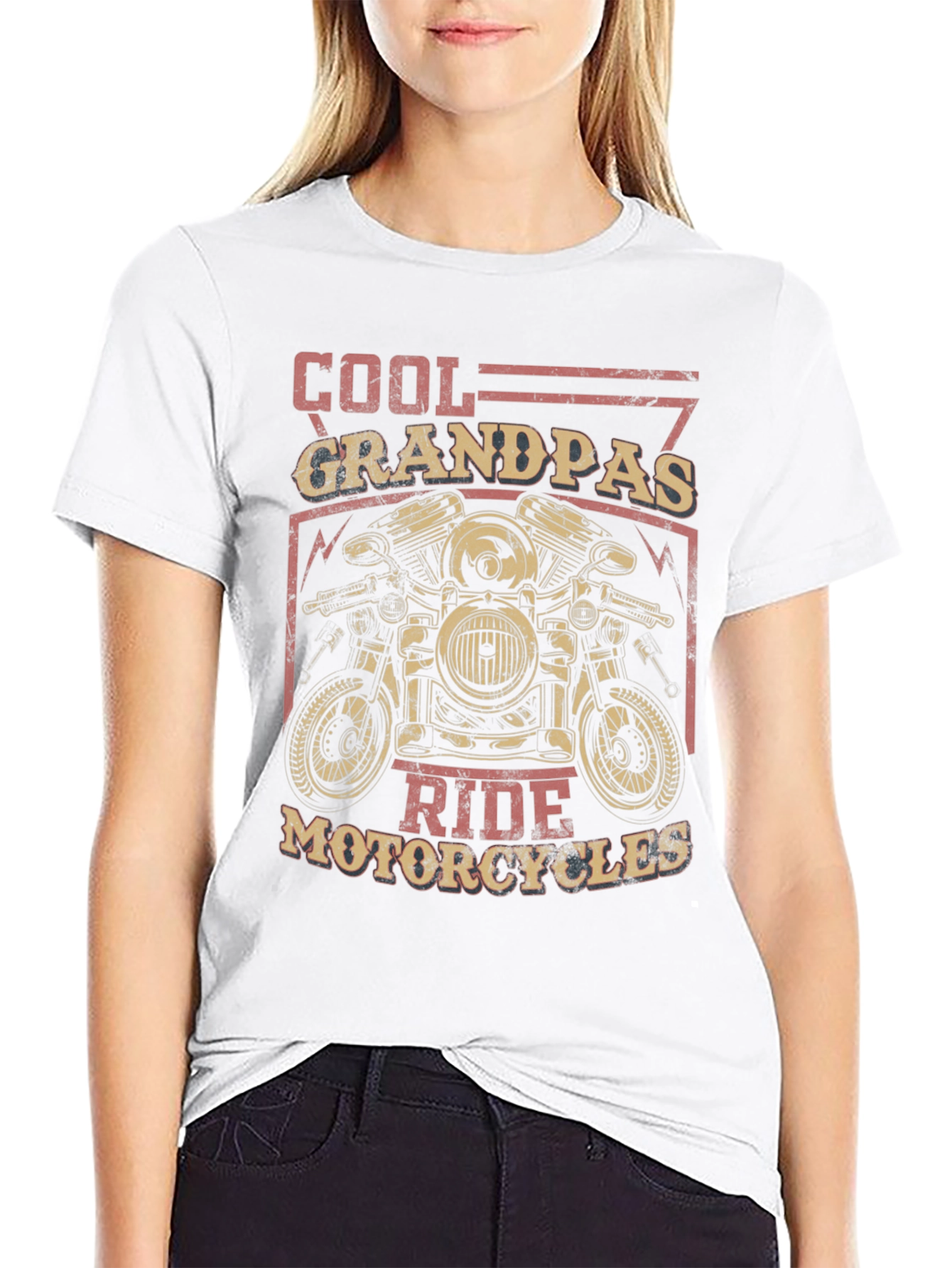 Cool Grandpas Ride Motorcycles Graphic Tee