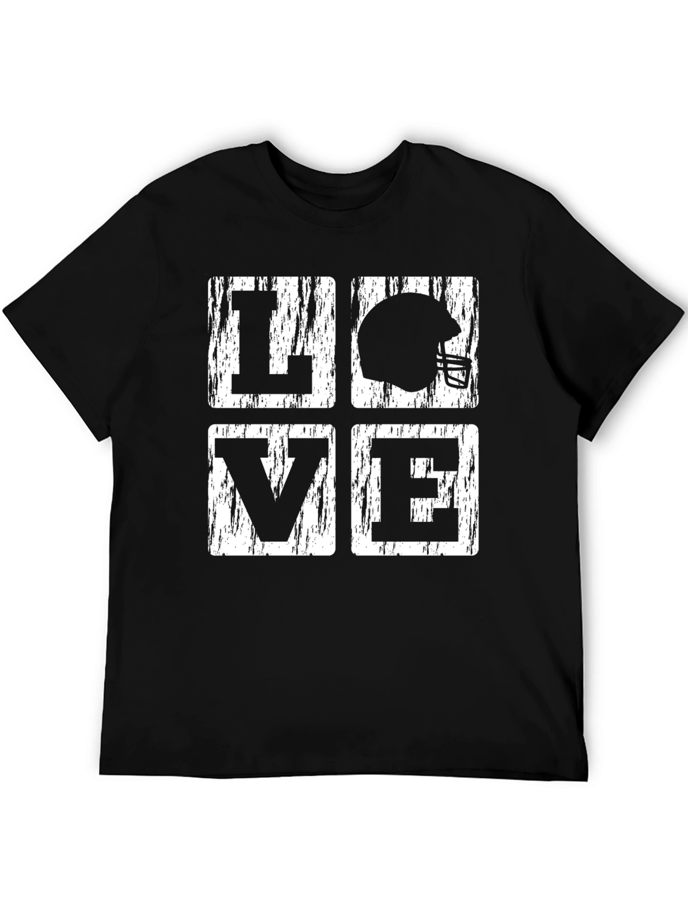 LOVE Football Graphic Tee - Black Cotton T-Shirt