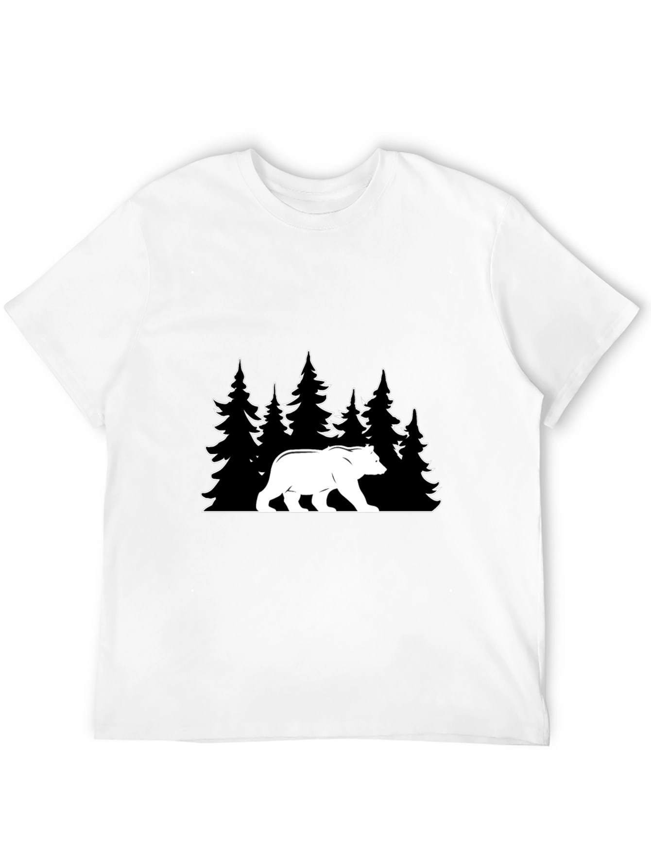 Bear & Trees Graphic T-Shirt - Nature Lover Tee