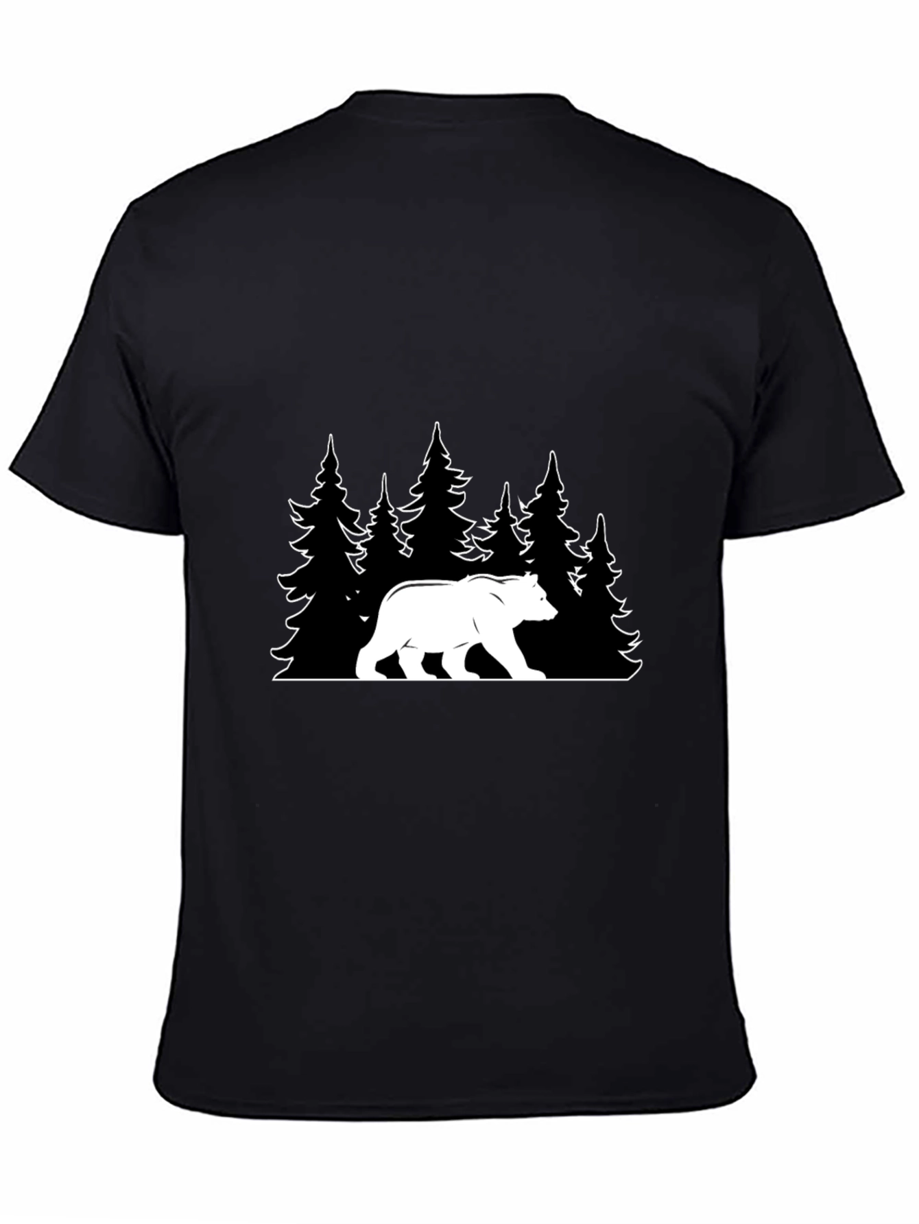 Bear & Trees Graphic T-Shirt - Nature Lover Tee
